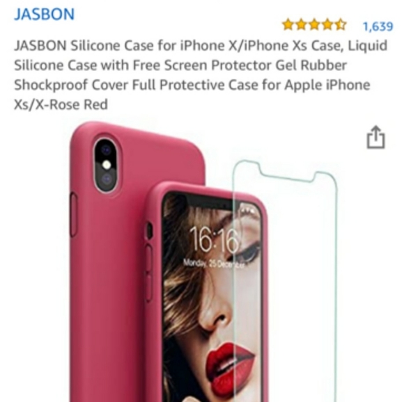 NWOT- iPhone Jasbon Rose Red Silicone case - Picture 2 of 4